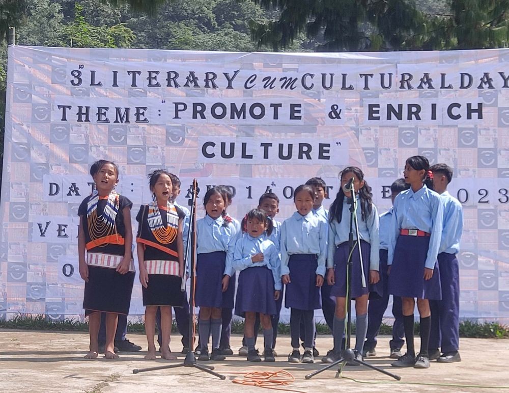 Students participating in the literary cum cultural event at GHS, Khulazu Basa village. (Photo Courtesy: KBSU)